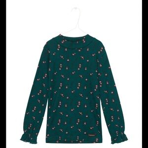 Green Long Sleeve Top with berry Pattern boutique brand A Monday In Copenhagen
